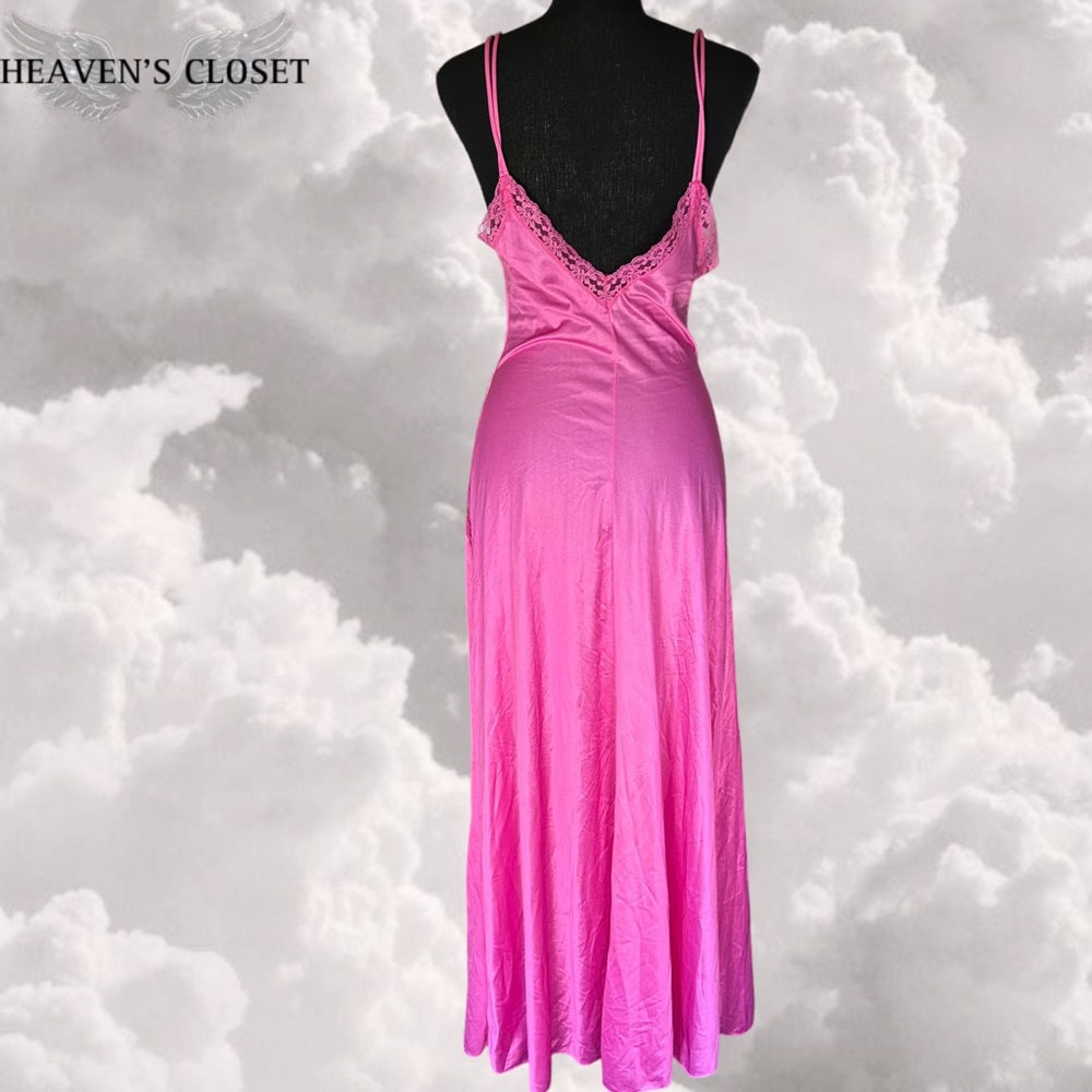 Vintage red satin maxi slip (L)